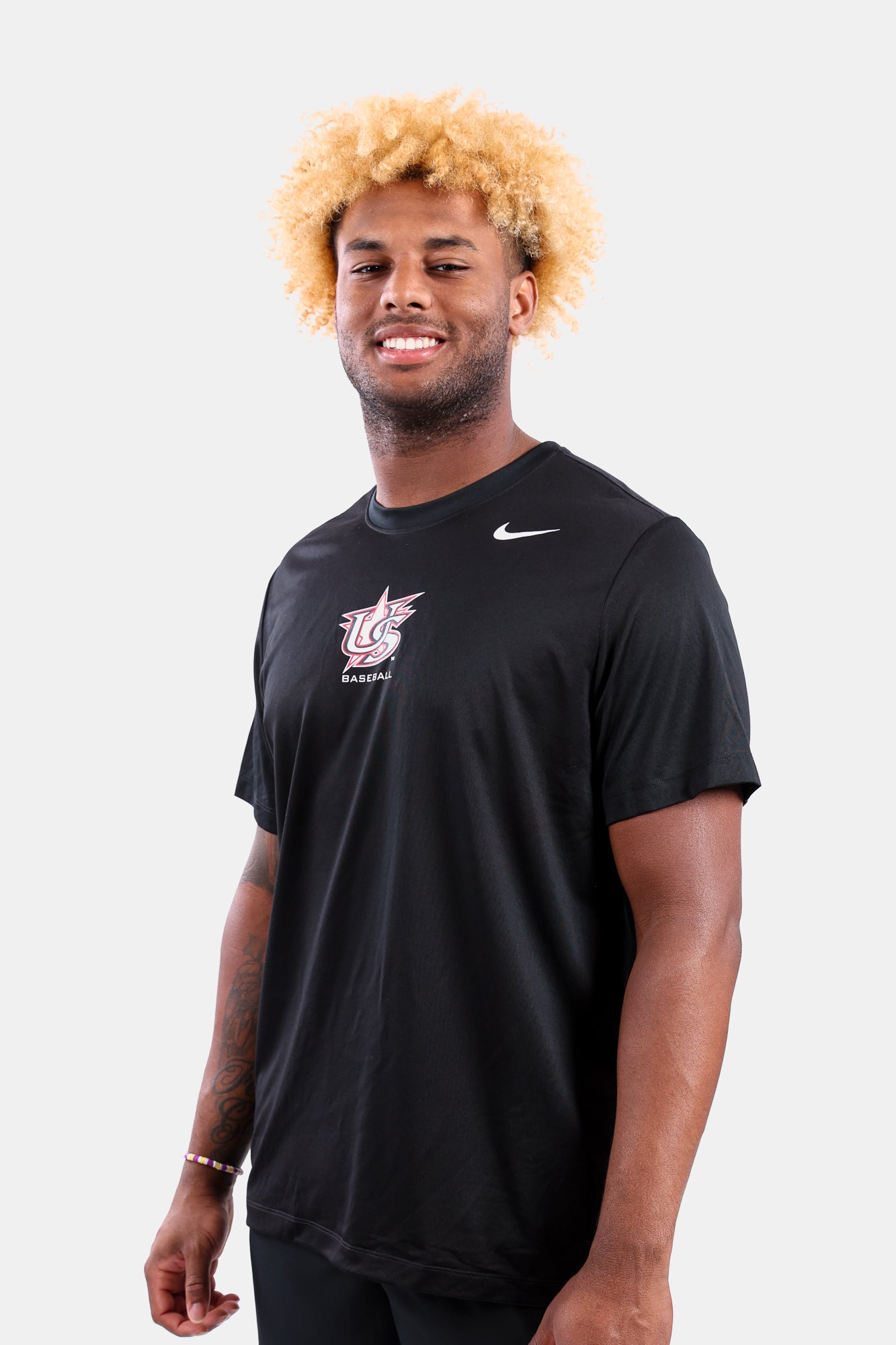 Male model wearing Black Legend Tee