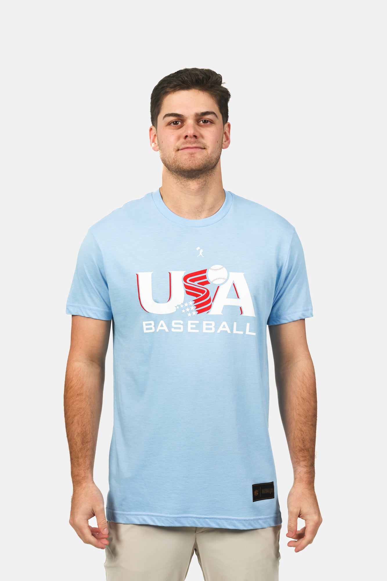 USA x Baseballism Light Blue Traditional Tee