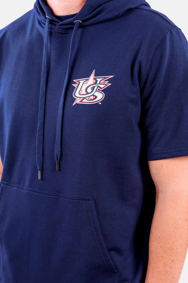 USA x Baseballism Navy Short Sleeve Hoodie