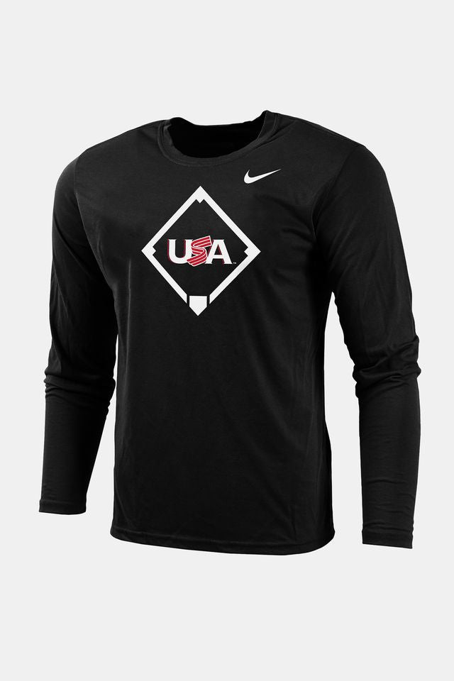 Black Home Plate Long Sleeve Legend Tee