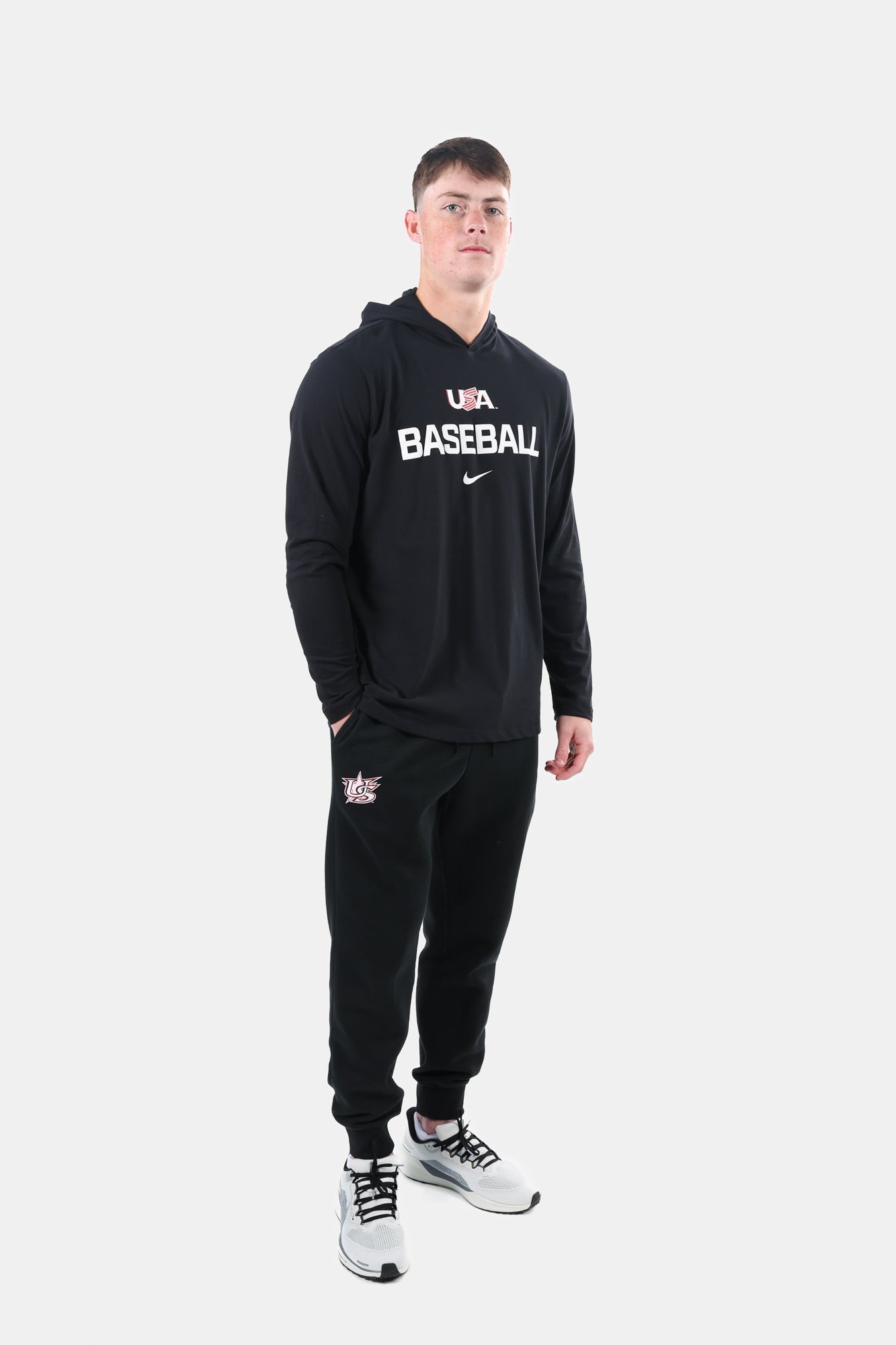 Black Signature Hooded Long Sleeve Tee