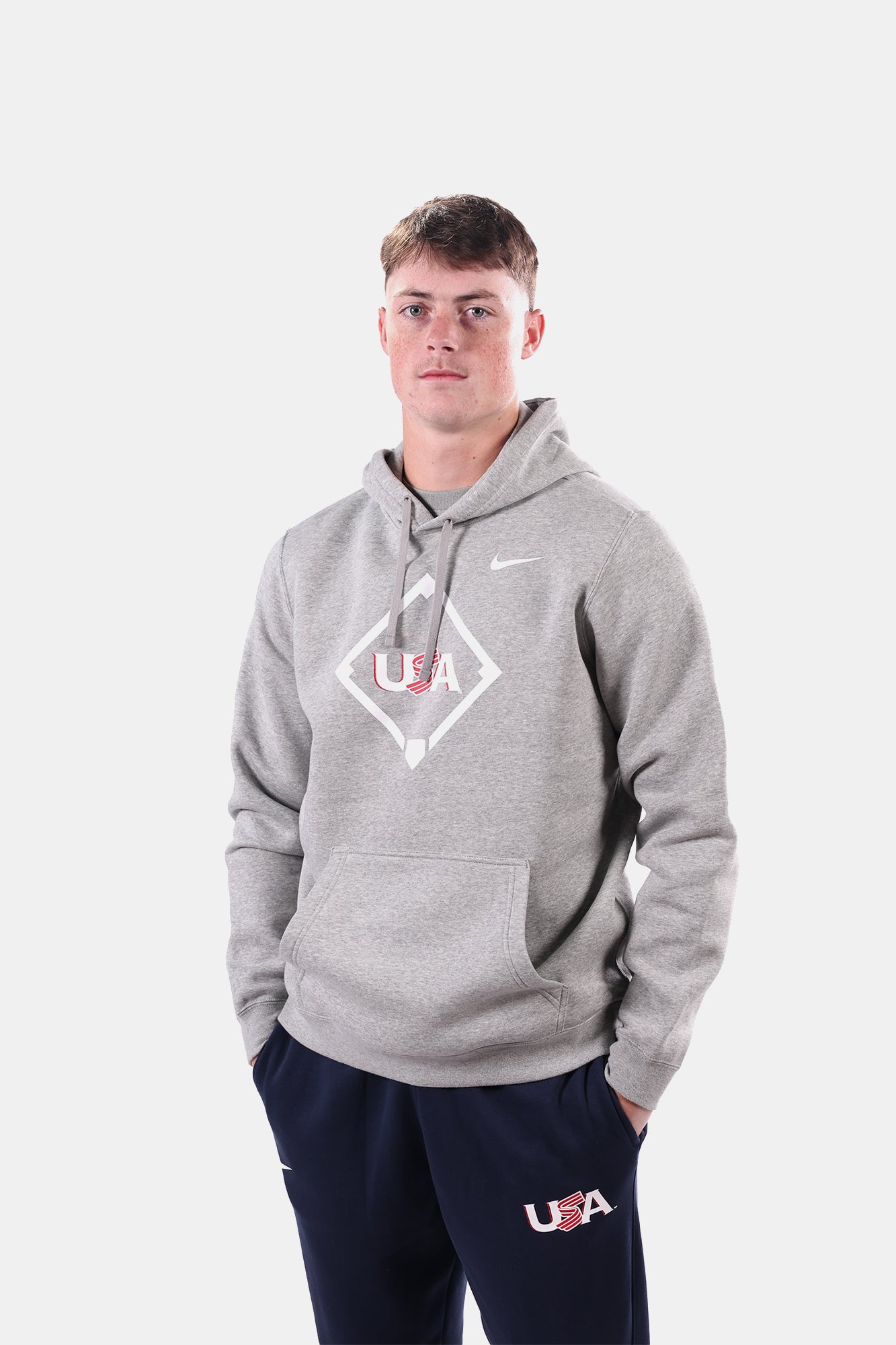 Heather Grey Home Plate Club Fleece Hoodie