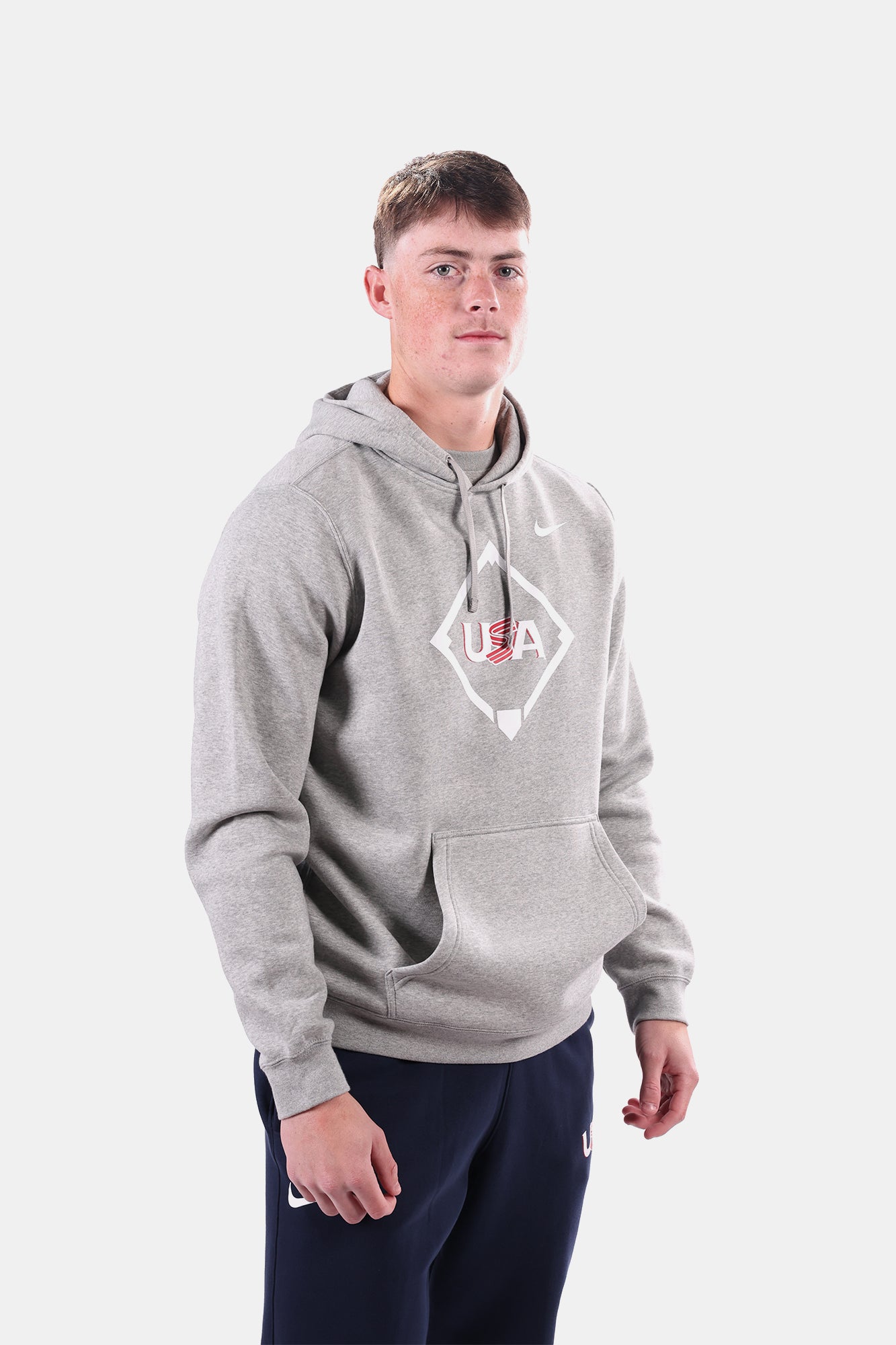 Heather Grey Home Plate Club Fleece Hoodie