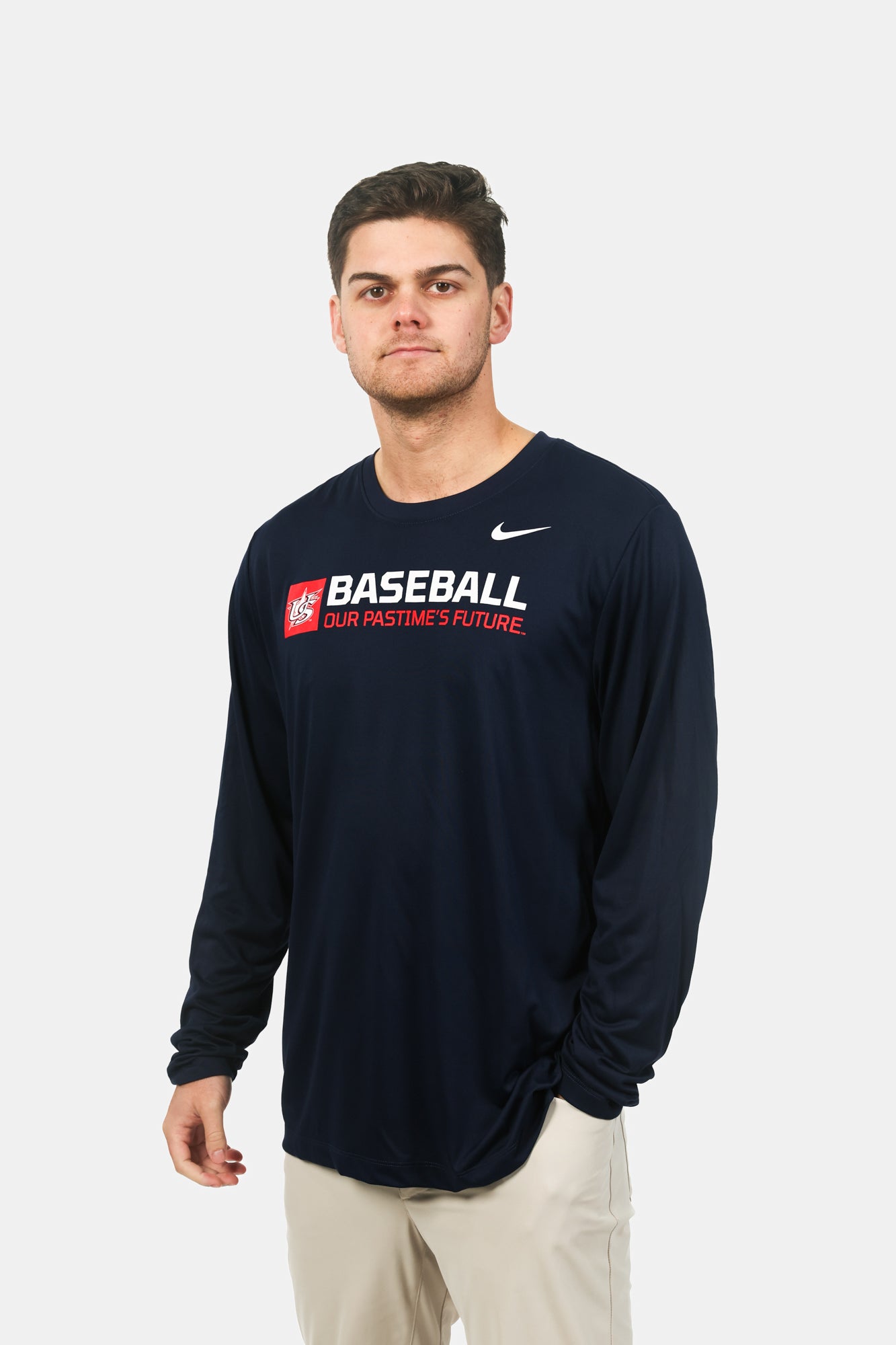 Navy Emblem Long Sleeve Legend Tee