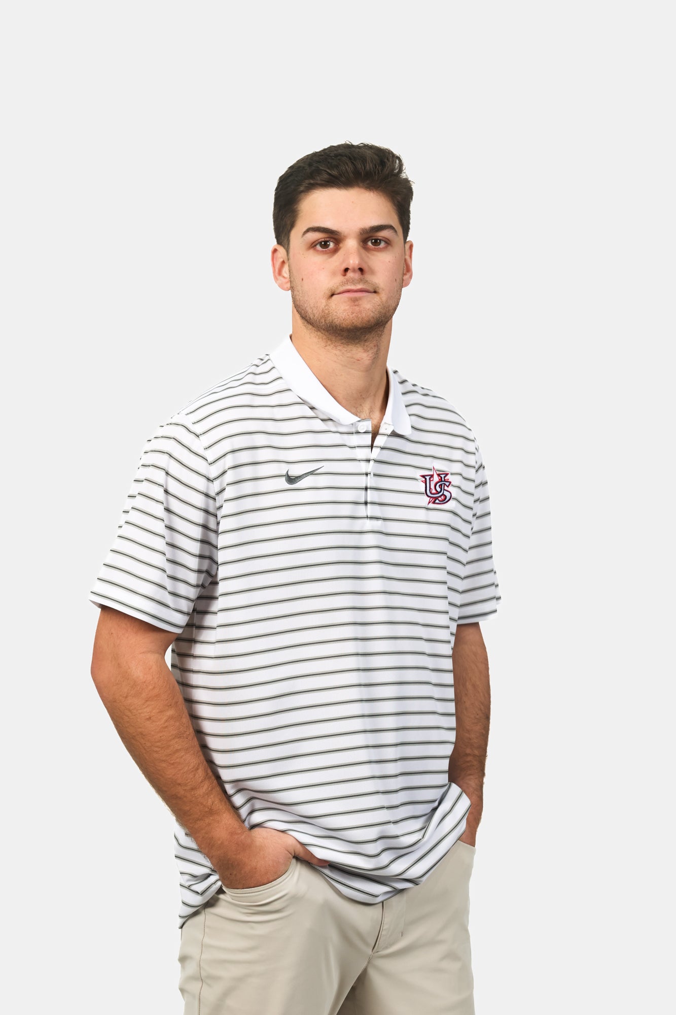 White Victory Stripe Polo