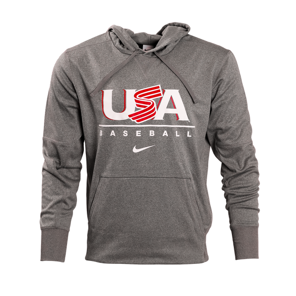 Grey Legacy Logo Therma Hoodie USA Baseball Shop