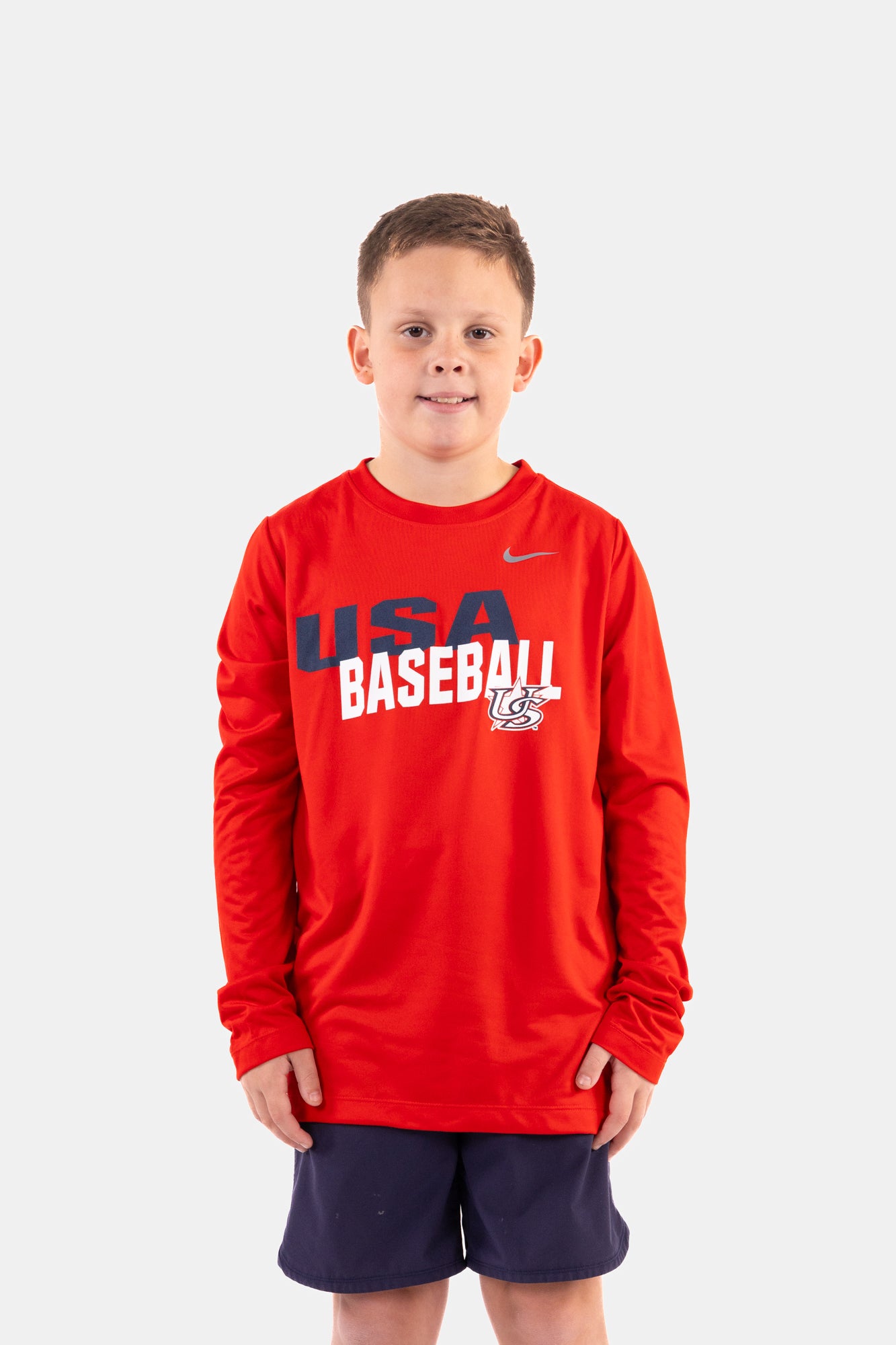 Youth Red Hustle Long Sleeve Legend Tee