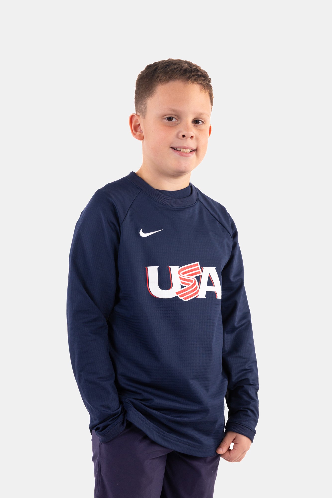 Youth Navy Pre-Game Long Sleeve Top