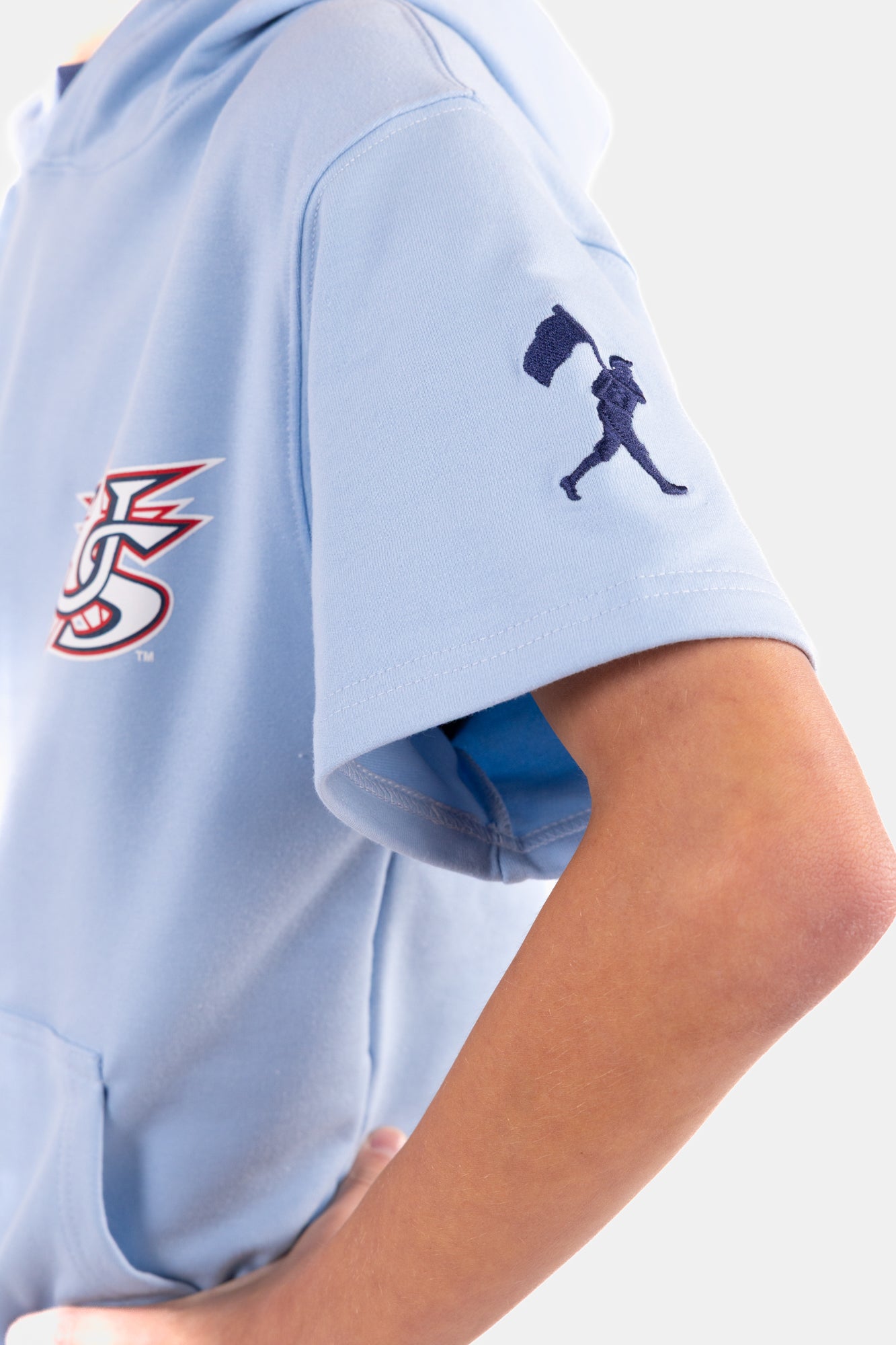 Youth USA x Baseballism Powder Blue Short Sleeve Hoodie