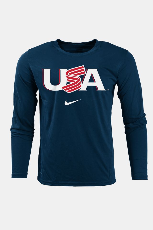 Classic Jersey Logo Navy Long Sleeve Legend Tee