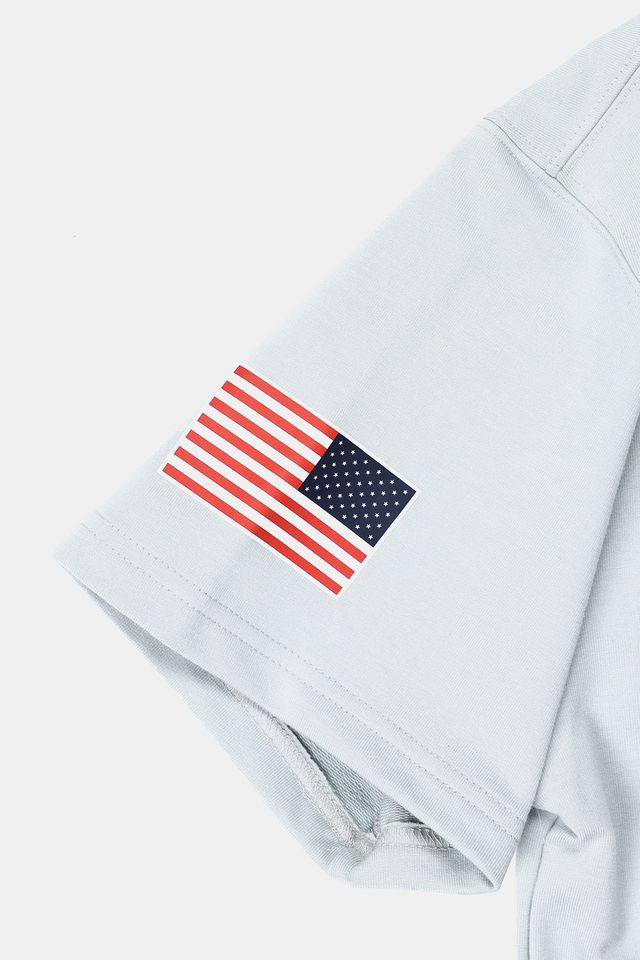 Youth USA x Baseballism Grey Short Sleeve Hoodie