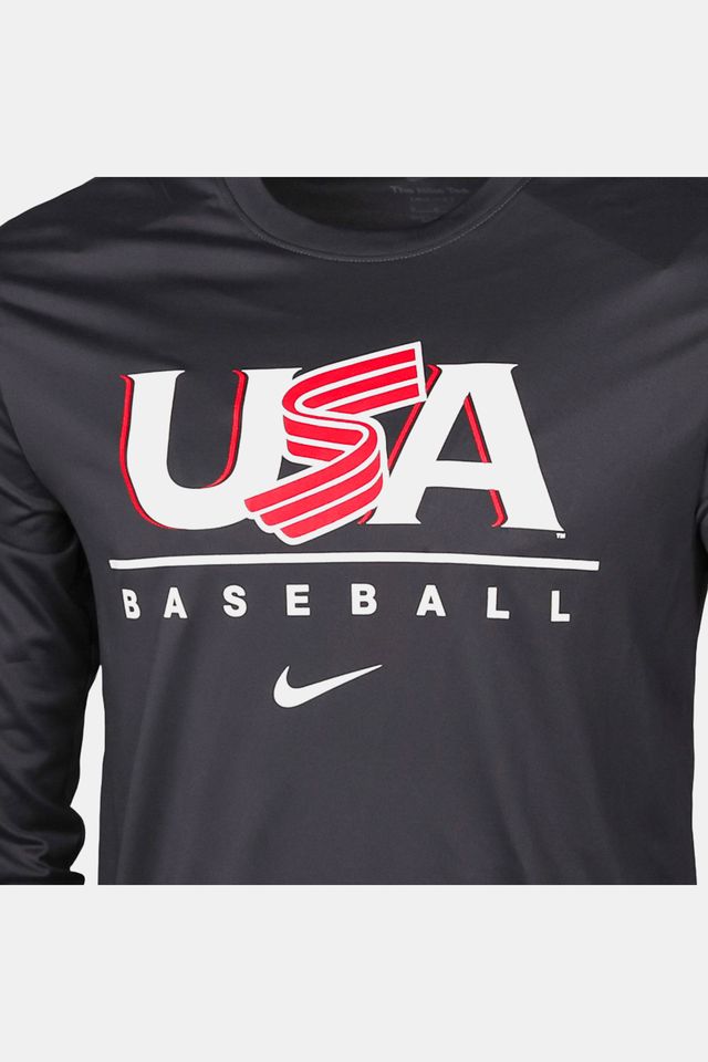 Detail Shot of Anthracite Legacy Logo Long Sleeve Legend Tee