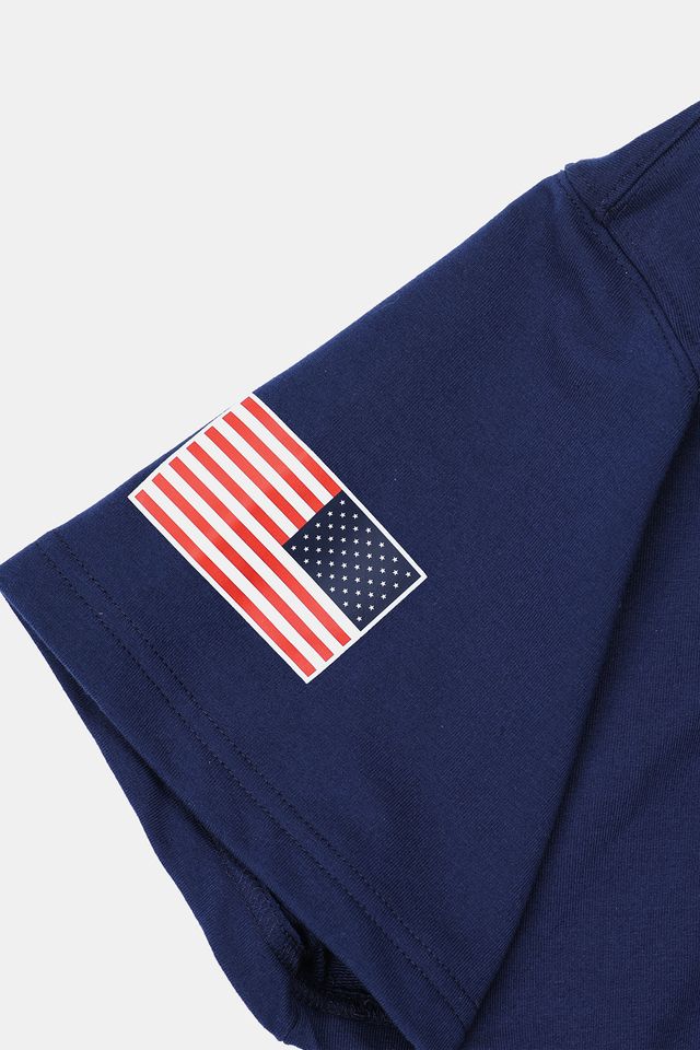 Youth USA x Baseballism Navy Short Sleeve Hoodie