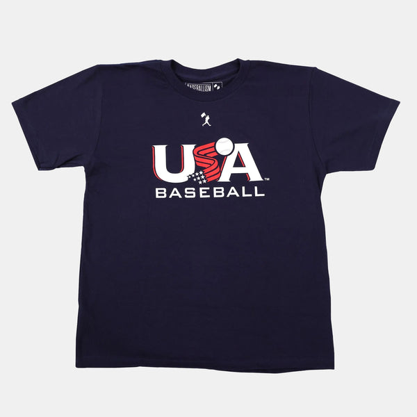 Youth USA x Baseballism Navy Traditional Tee