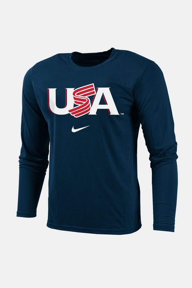 Classic Jersey Logo Navy Long Sleeve Legend Tee