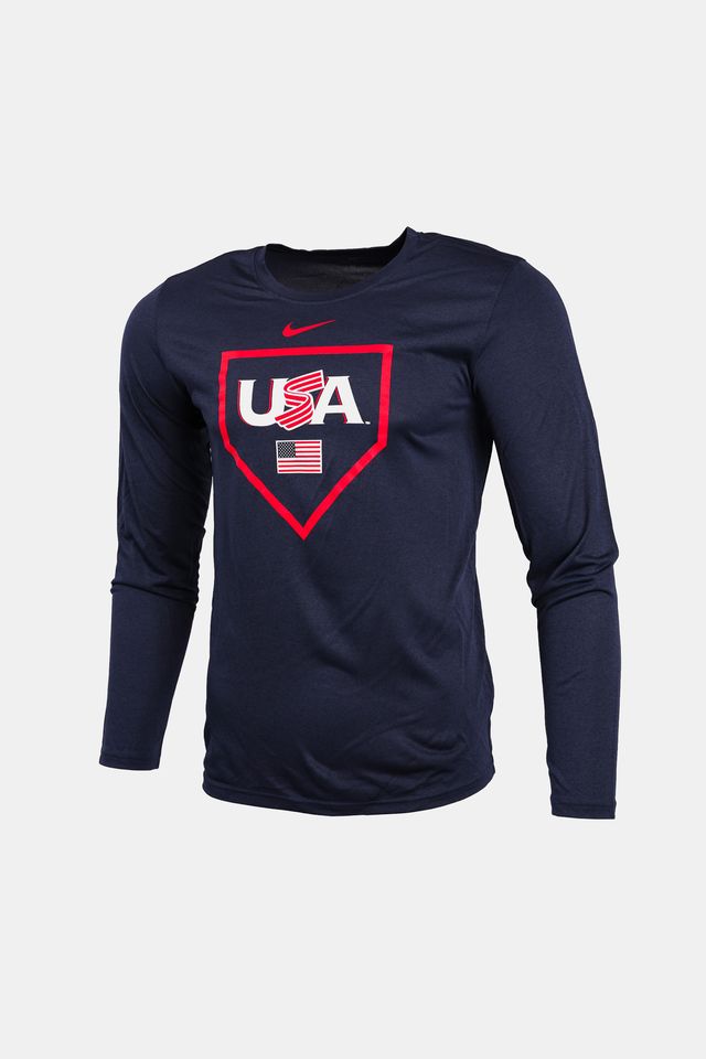 Navy Home Plate Long Sleeve Dri-Fit Tee