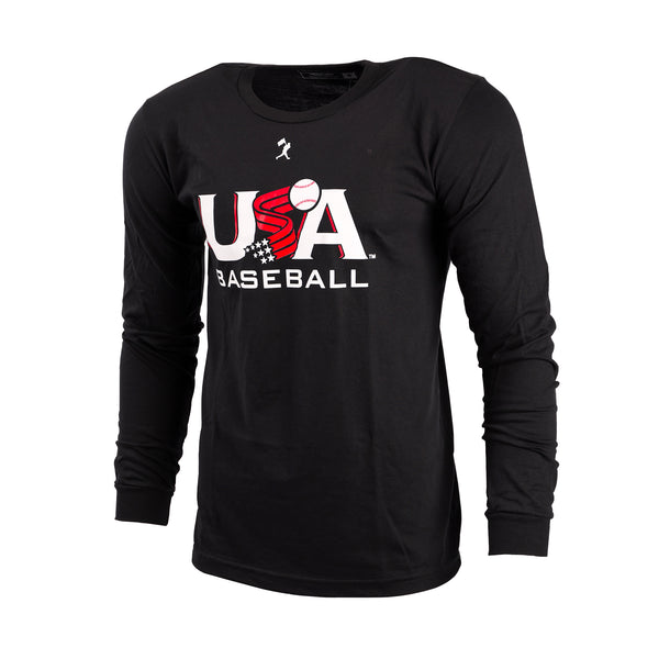 USA x Baseballism Long Sleeve Black Traditional Tee