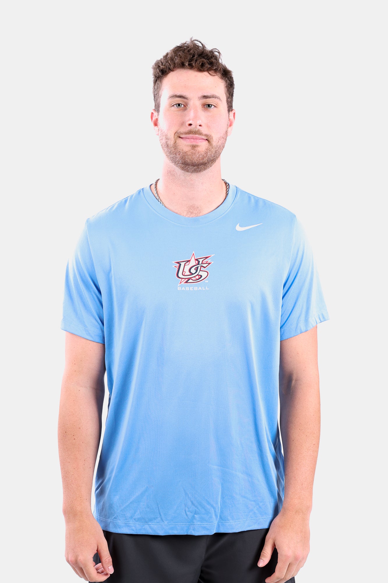 Male model wearing Light Blue Legend Tee