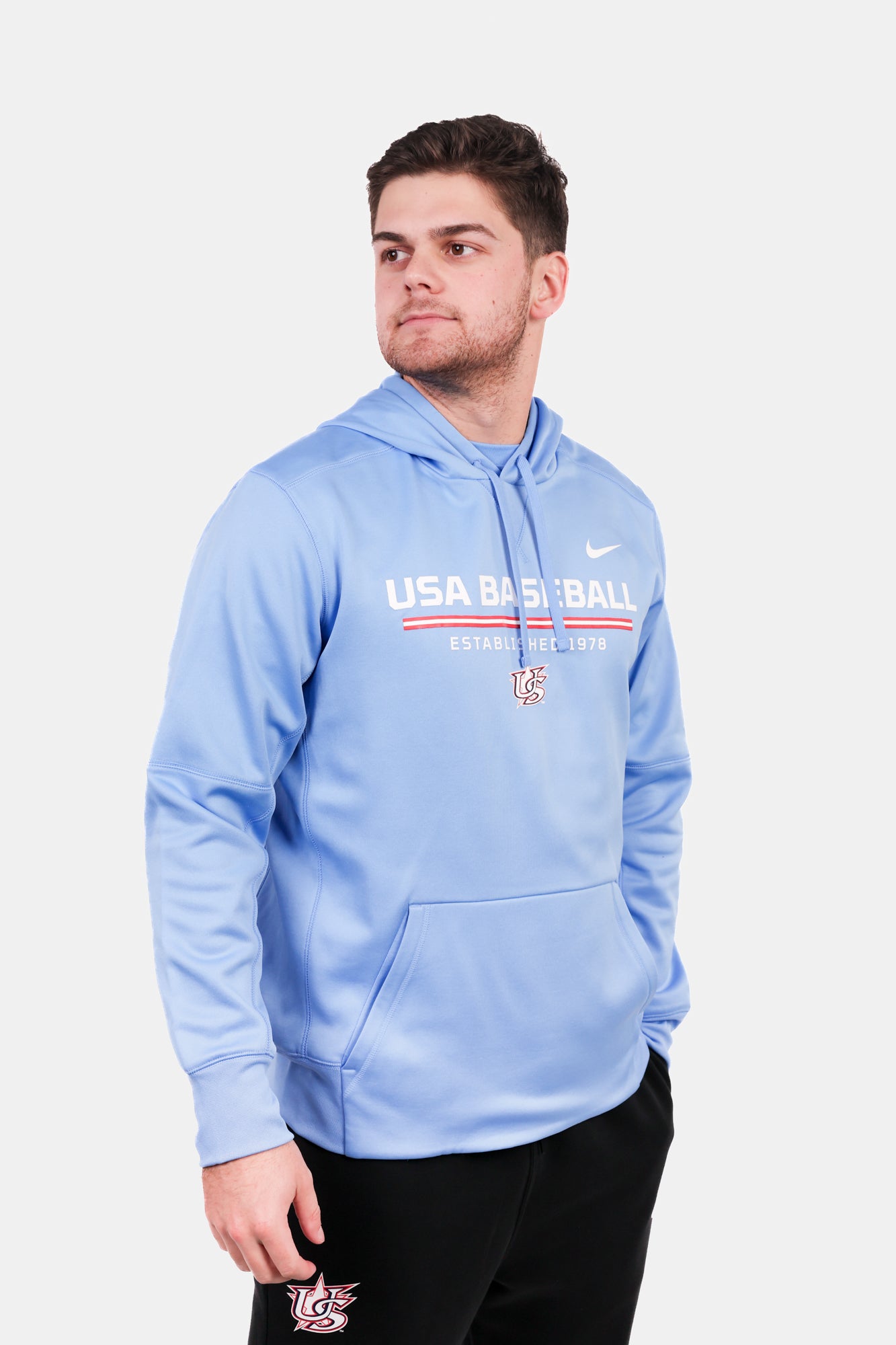 トップス nike tharmal iceblue L/S mens USA Light Blue Prime Therma Hoodie