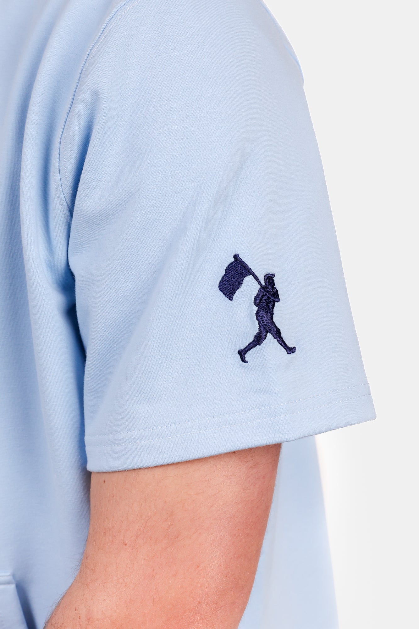 USA x Baseballism Powder Blue Short Sleeve Hoodie