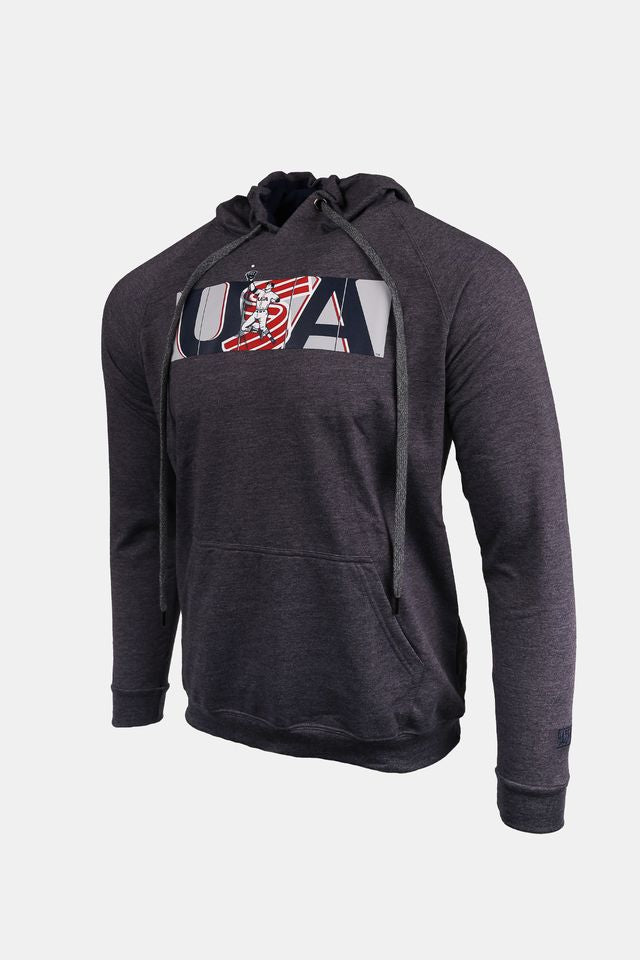 USA x Baseballism Grey Outfield Fence Hoodie