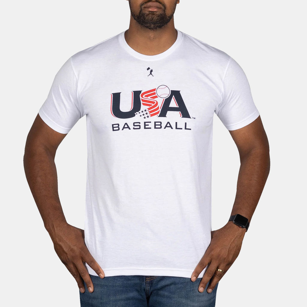 USA x Baseballism White Traditional Tee