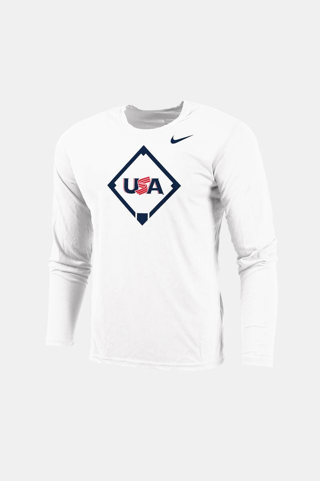 White Home Plate Long Sleeve Legend Tee