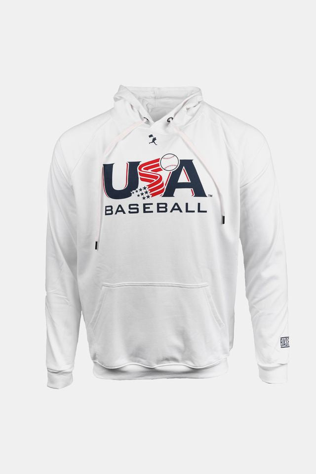USA x Baseballism White Traditional Hoodie