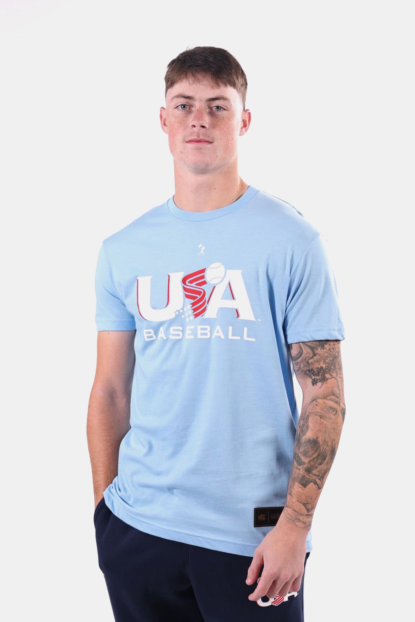 USA x Baseballism Light Blue Traditional Tee
