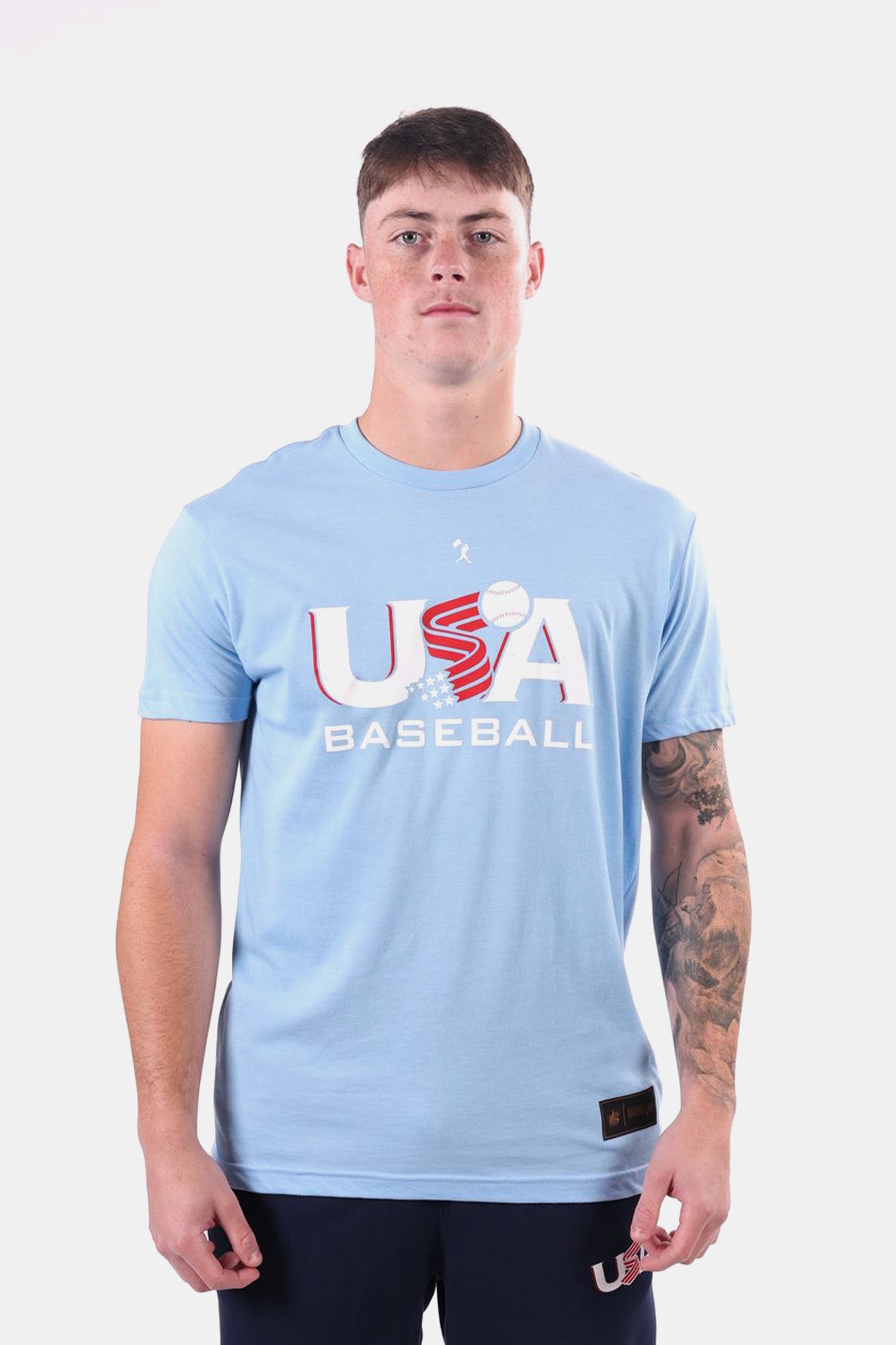 USA x Baseballism Light Blue Traditional Tee
