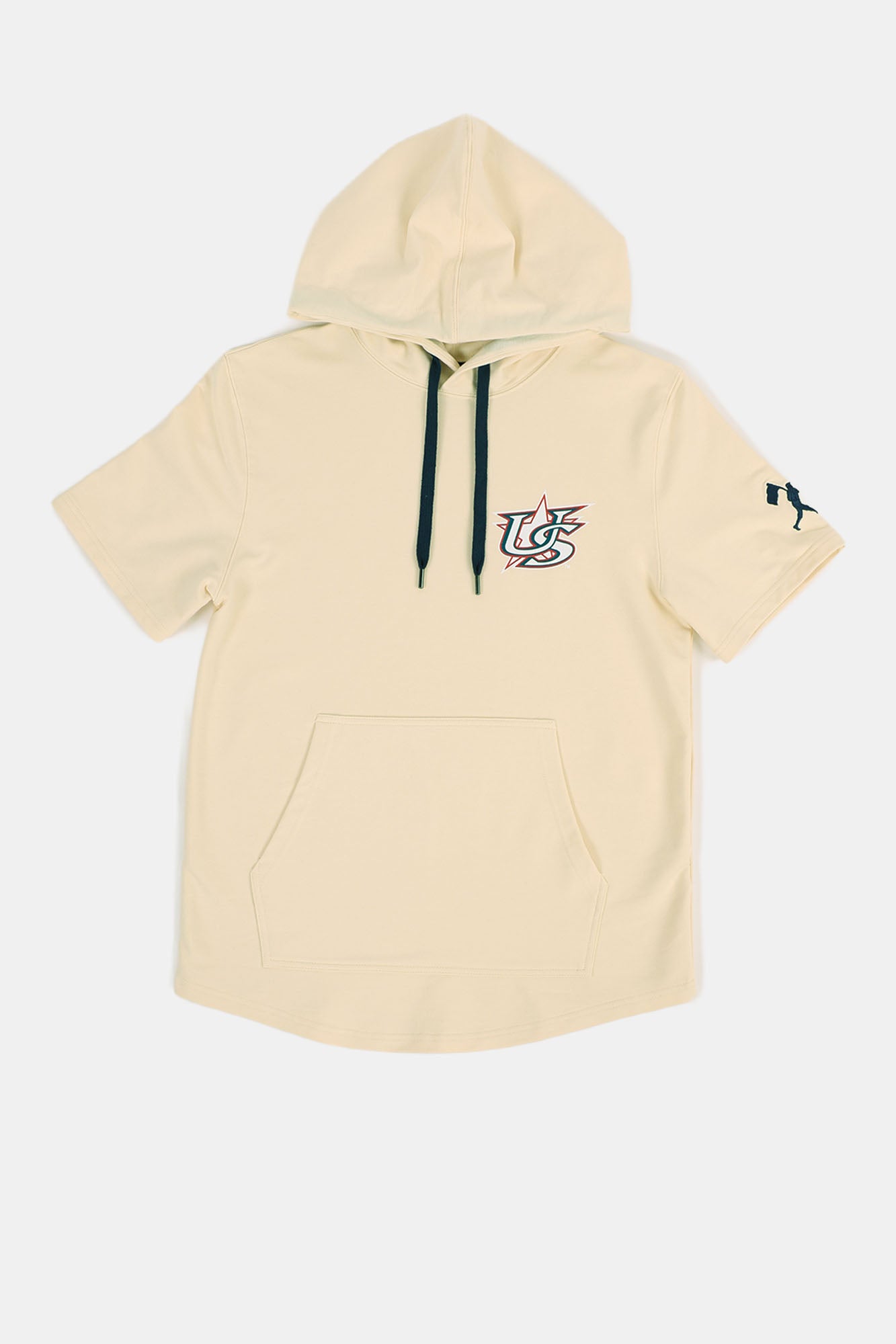 USA x Baseballism Cream Short Sleeve Hoodie
