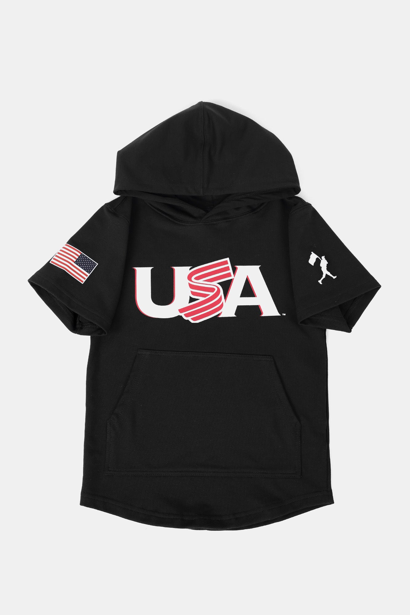 Youth USA x Baseballism Black Short Sleeve Hoodie