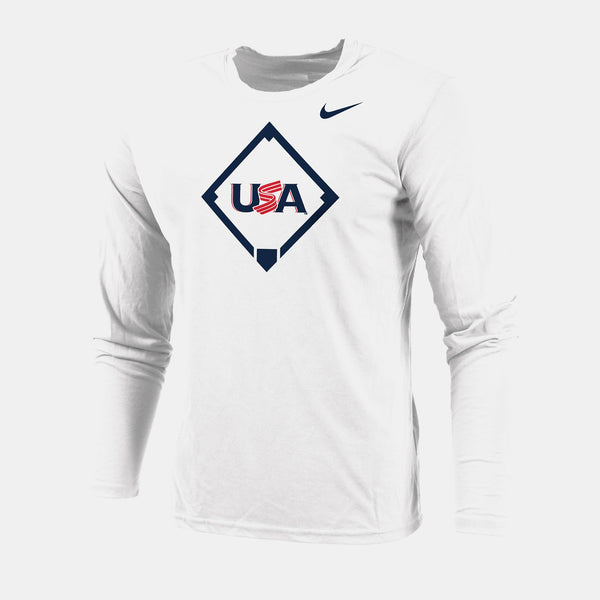 White Home Plate Long Sleeve Legend Tee