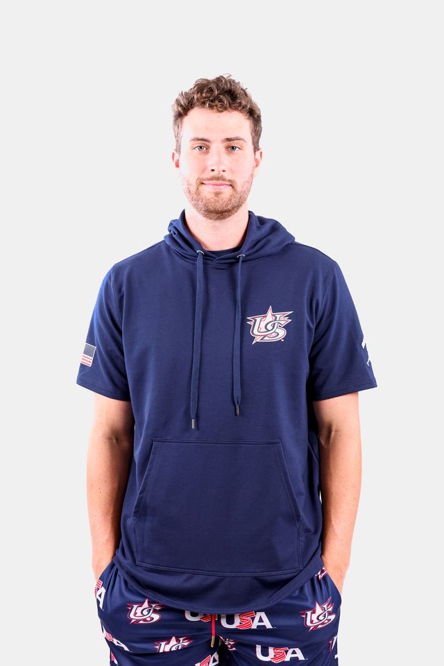 USA x Baseballism Navy Short Sleeve Hoodie