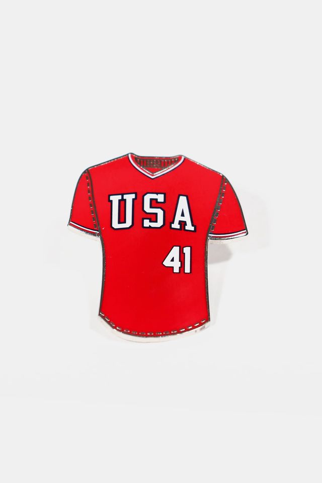 '84 Red Retro Block Jersey Lapel Pin