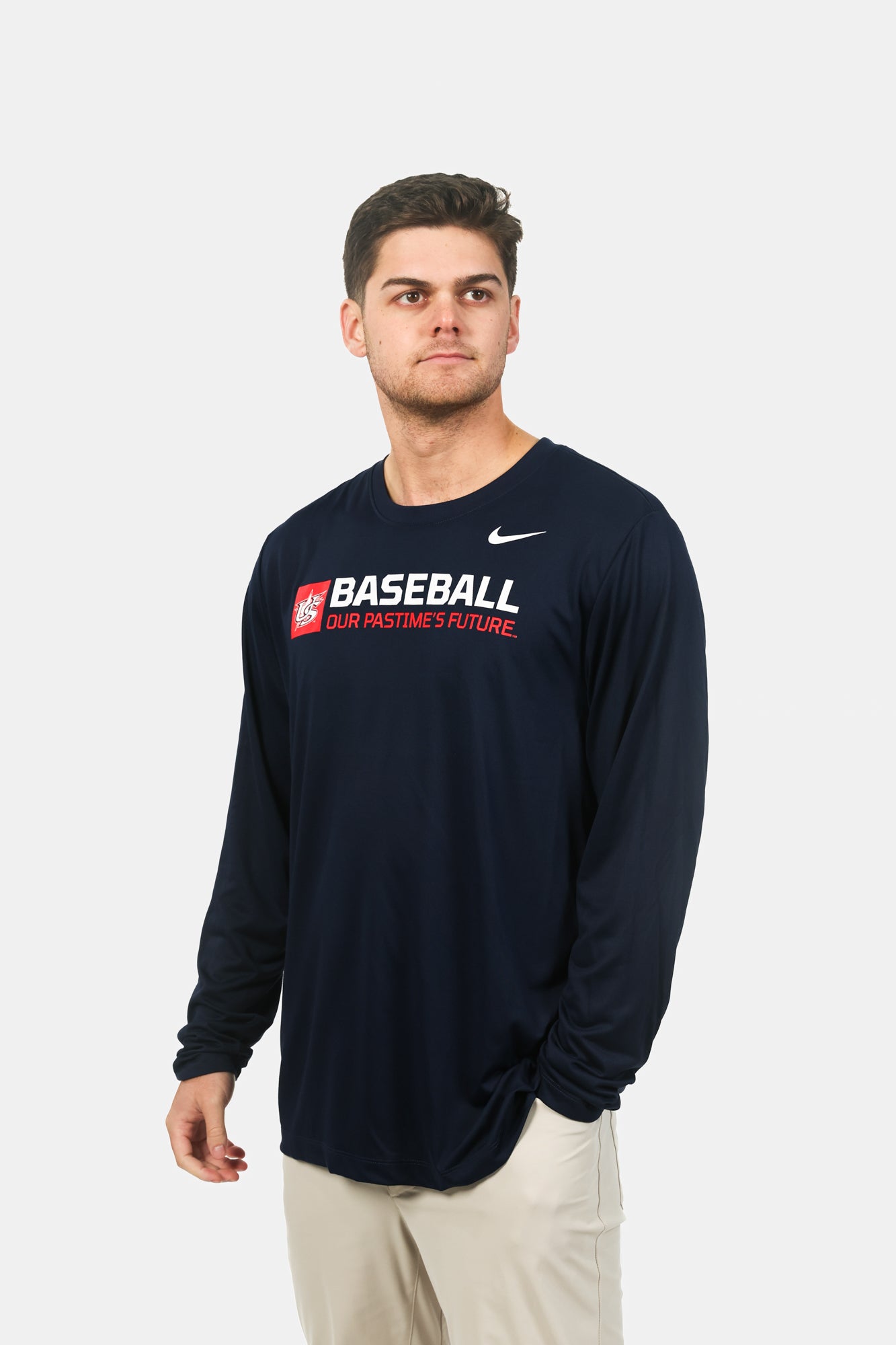 Navy Emblem Long Sleeve Legend Tee