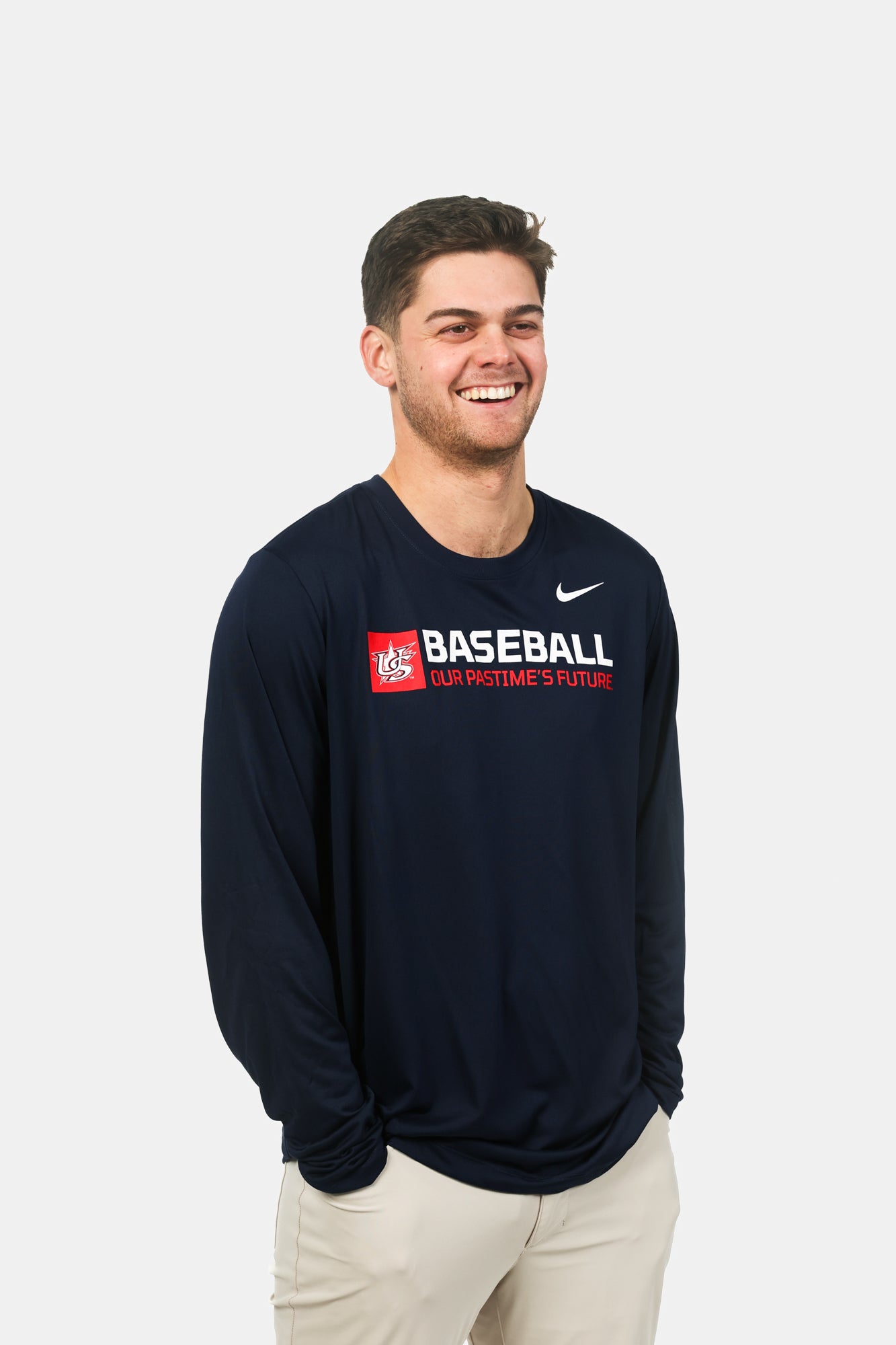 Navy Emblem Long Sleeve Legend Tee