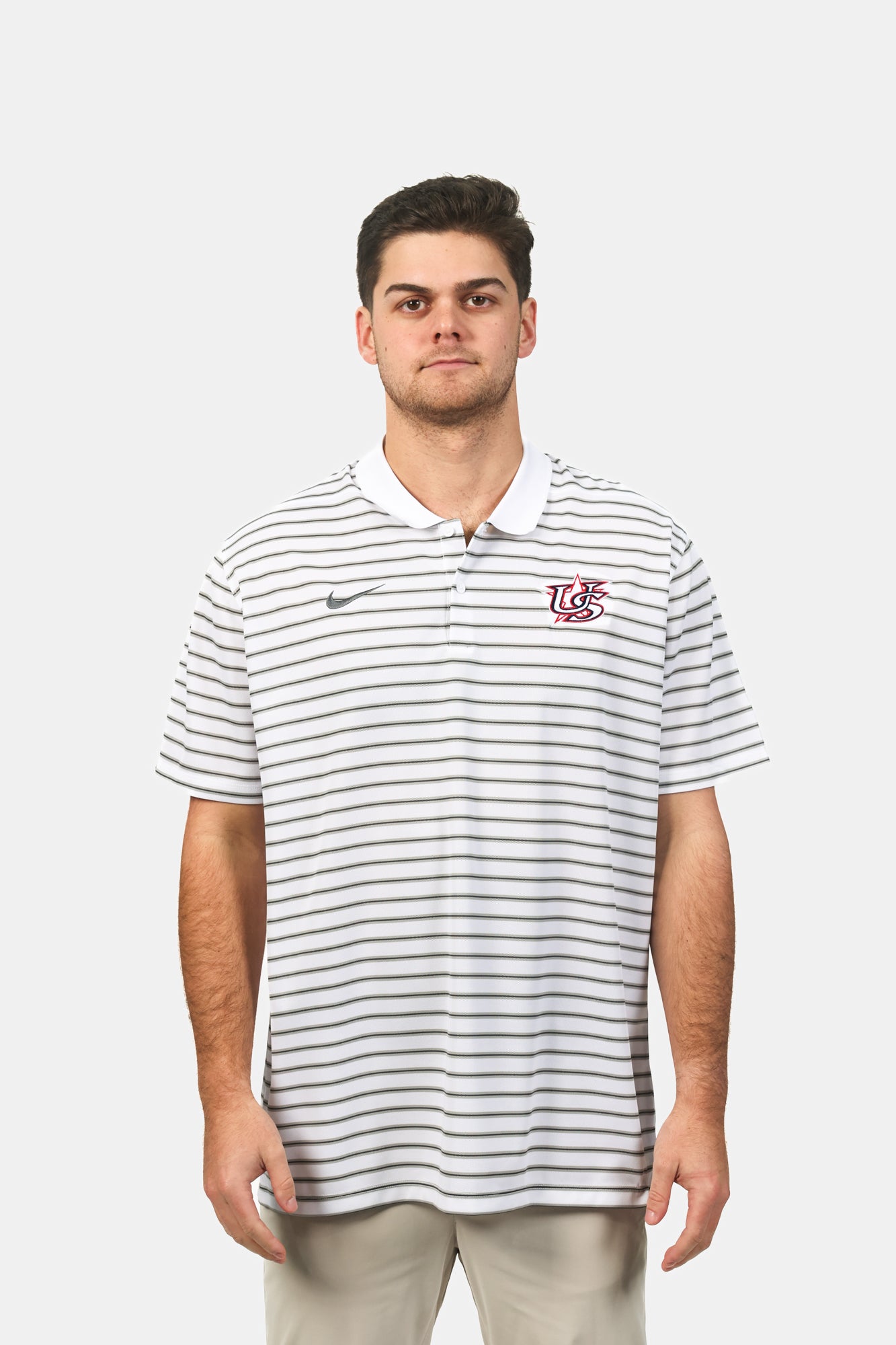 White Victory Stripe Polo