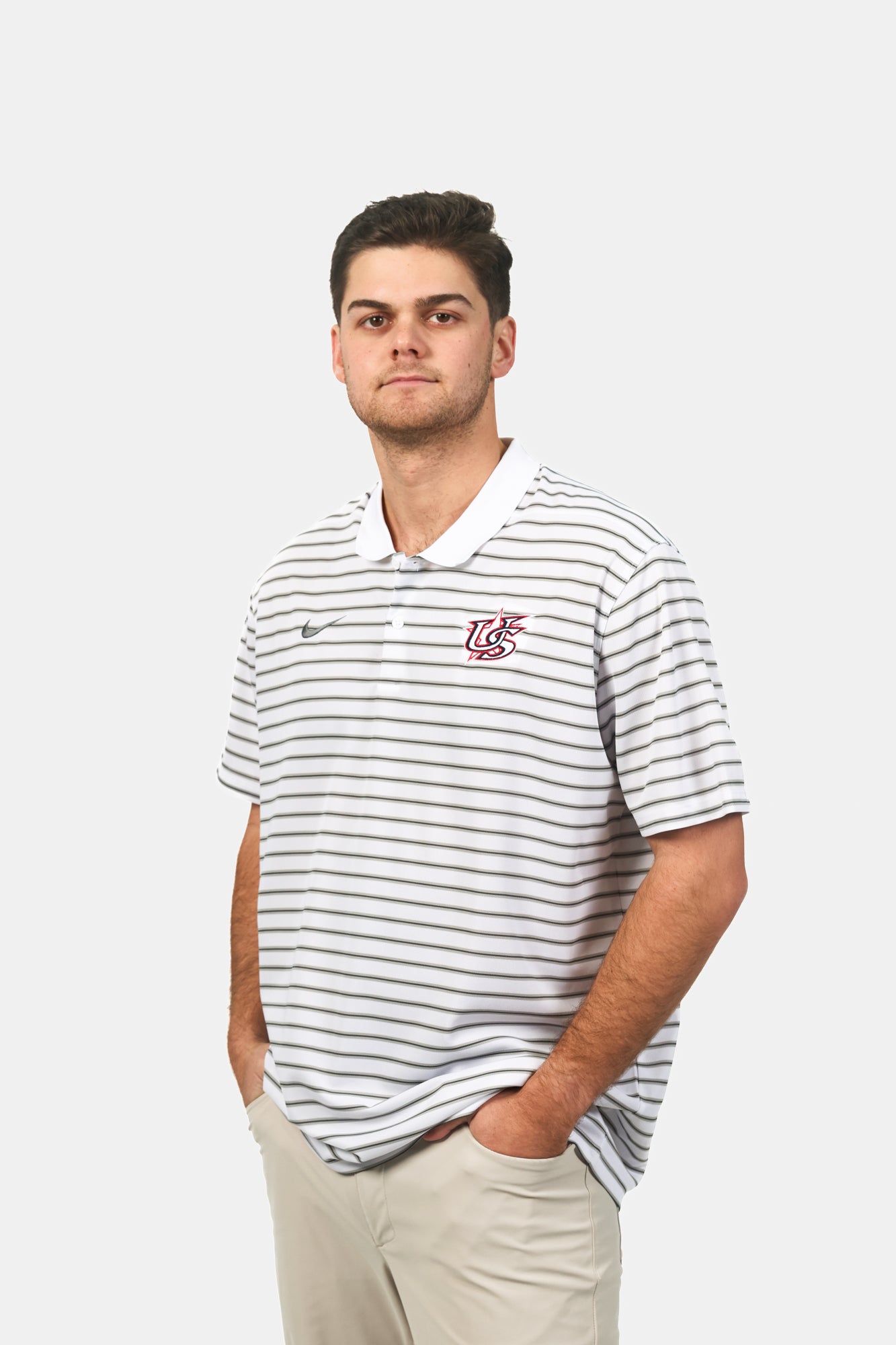 White Victory Stripe Polo