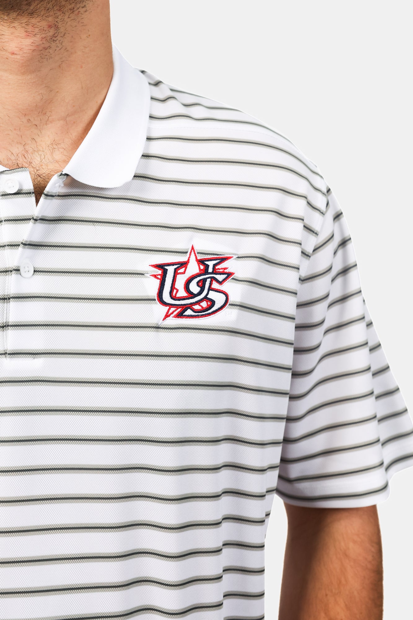 White Victory Stripe Polo