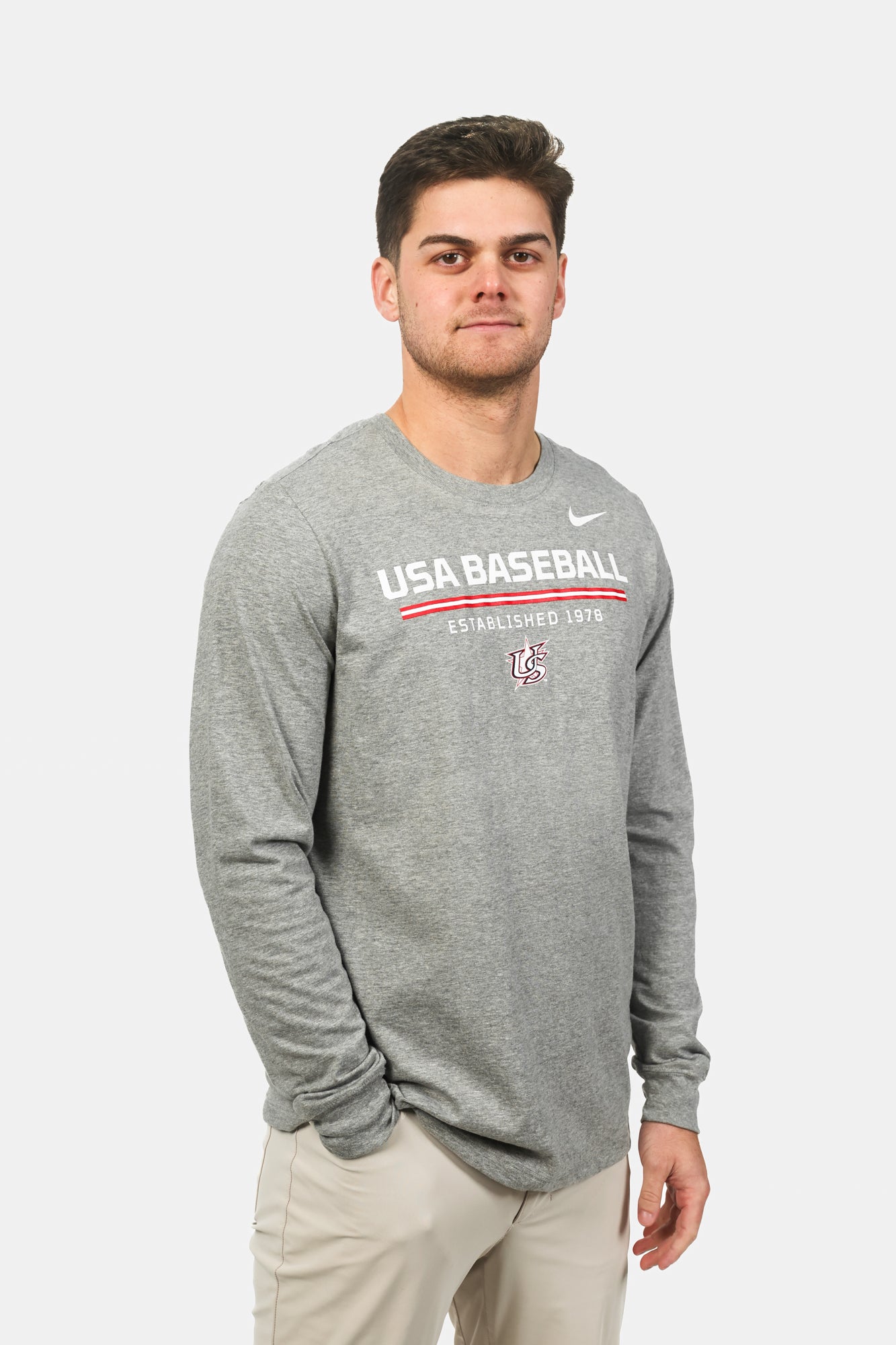 Heather Grey Prime Core Cotton Long Sleeve Tee
