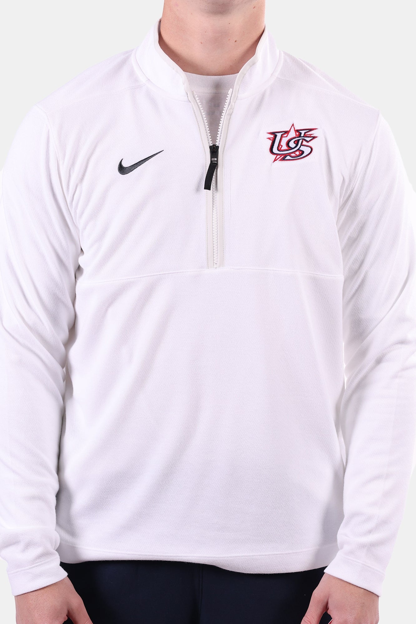 White Victory 1/4 Zip Top
