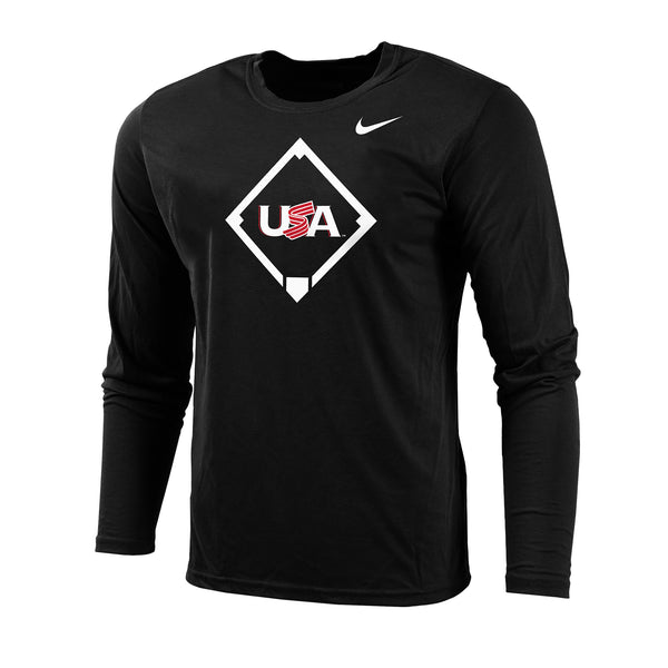 Black Home Plate Long Sleeve Legend Tee