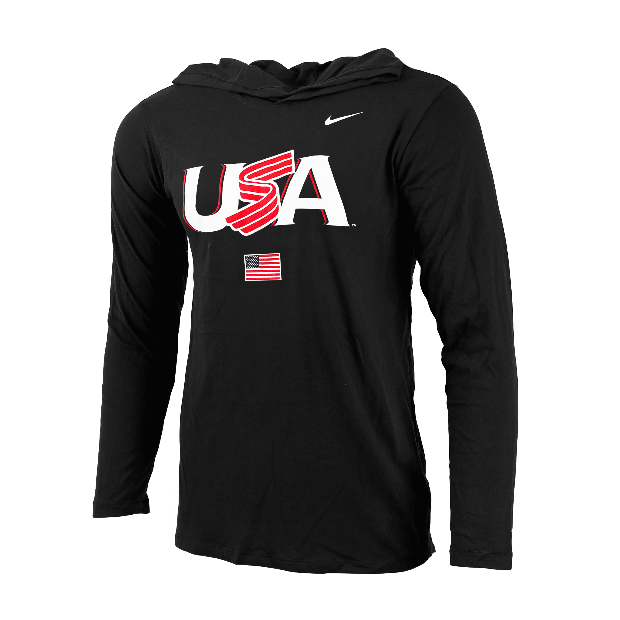 Nike hooded long sleeve discount shirt