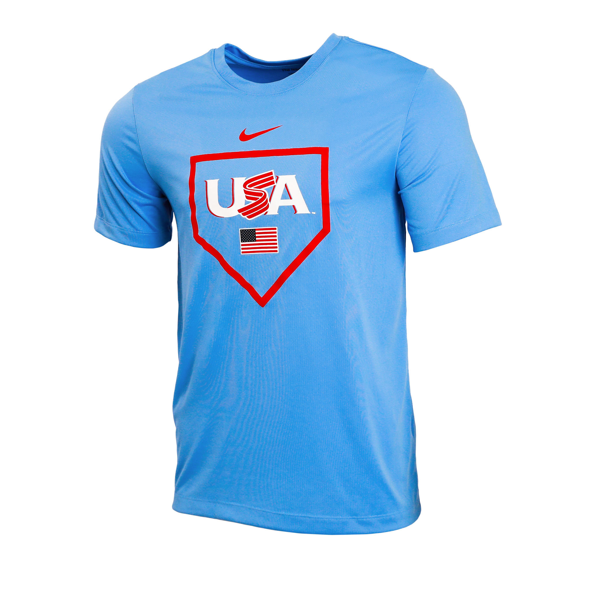Light Blue Home Plate Dri Fit Tee USA Baseball Shop