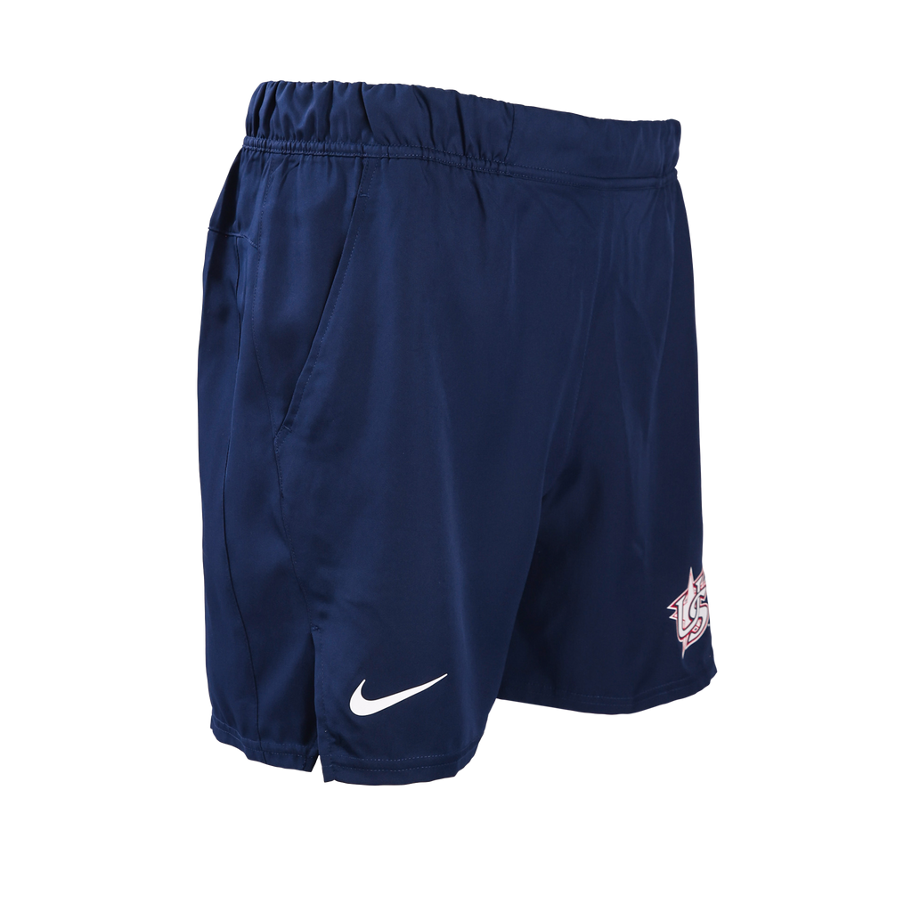 Nike navy soccer sales shorts