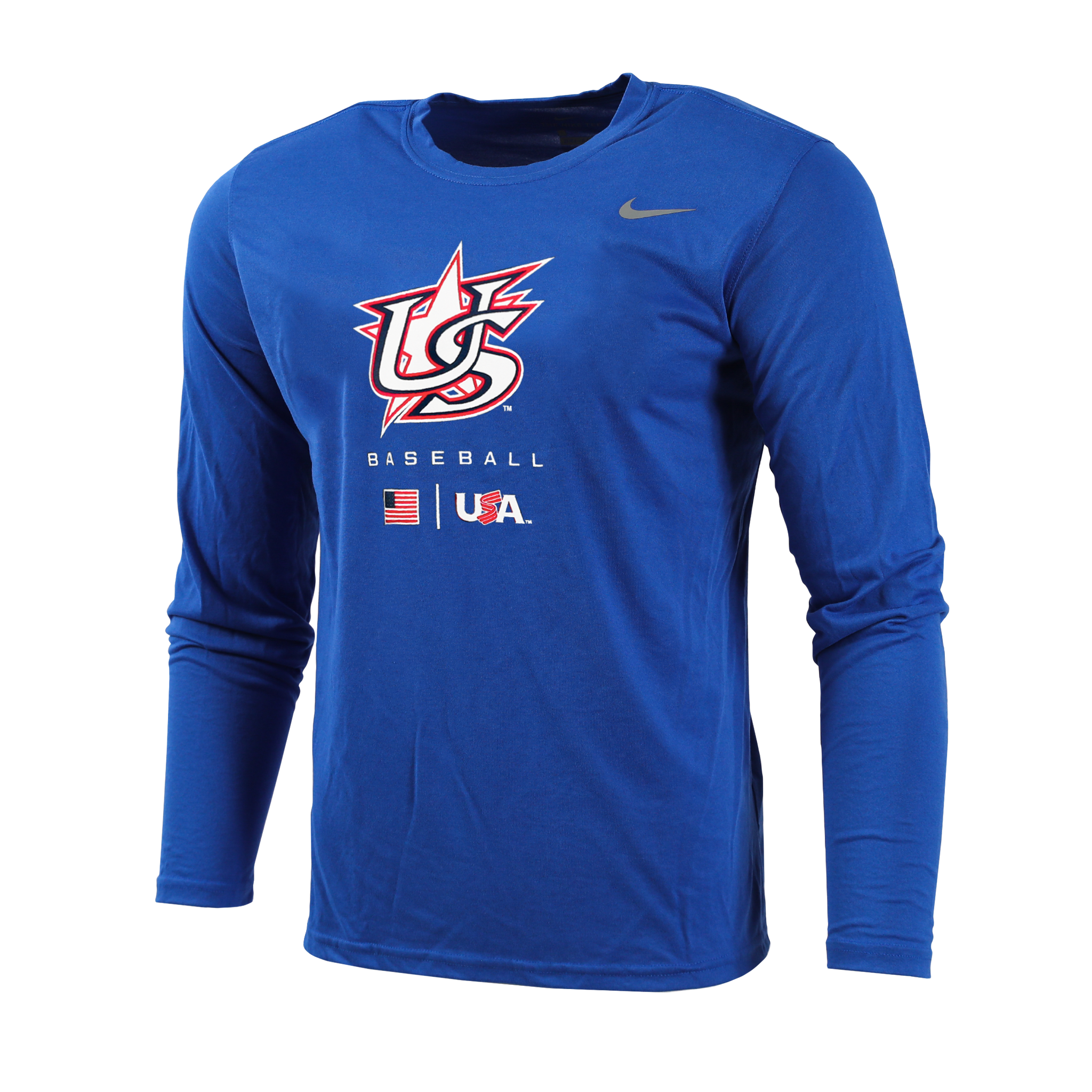 Blue long hot sale sleeve nike shirt