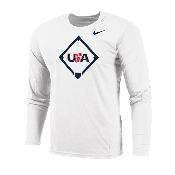 White Home Plate Long Sleeve Legend Tee