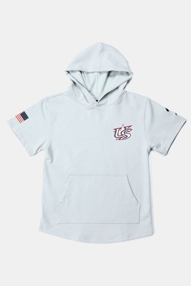 Youth USA x Baseballism Grey Short Sleeve Hoodie