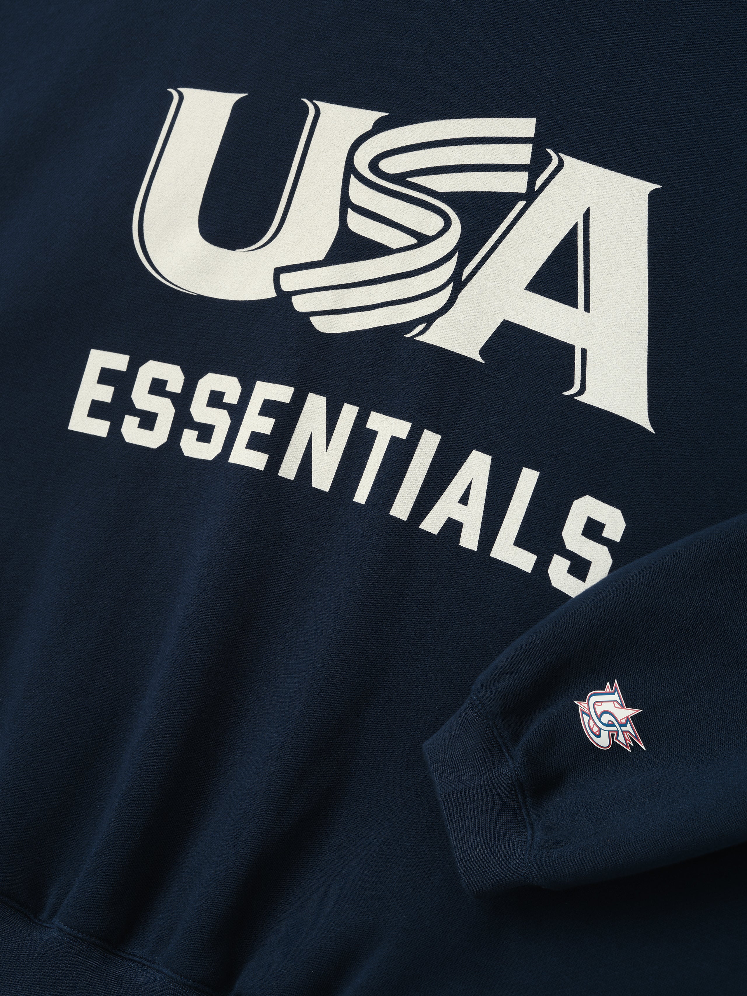 USA Baseball x Fear of God Essentials Sport Hoodie Dark Sapphire USA Baseball x Fear of God Essentials Sport Hoodie Dark Sapphire